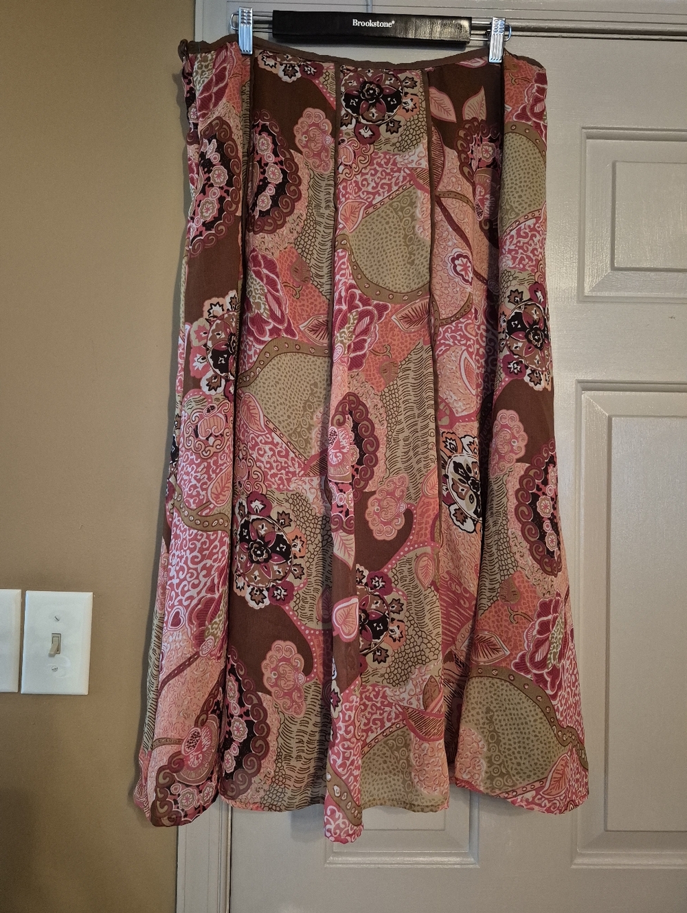 Brown and Pink Paisley Circle Skirt
